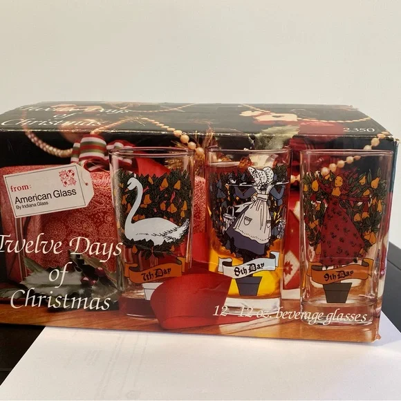 Vintage 12 Days of Christmas Glass Set - Picture 4 of 4